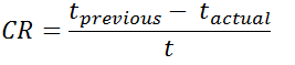 Calculating corrosion rate (CR) using remaining wall thickness: CR = (t previous - t actual) / t