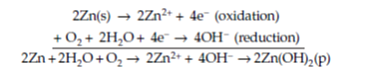 锌和氢的氧化还原方程