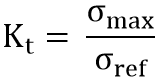 应力集中系数公式:Kt =∑max /∑ref