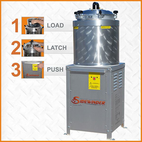 Sidewinder solvent recycling instructions