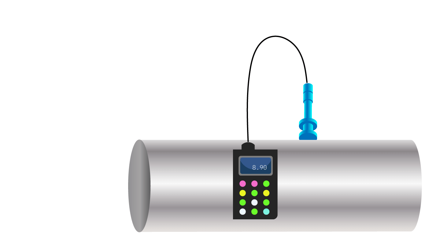 Figure 2. Remaining wall thickness measurement.