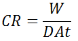 Calculating the corrosion rate (CR) from mass loss: CR = W / DAt